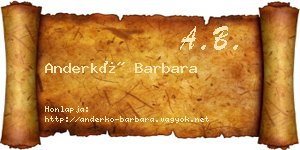 Anderkó Barbara névjegykártya